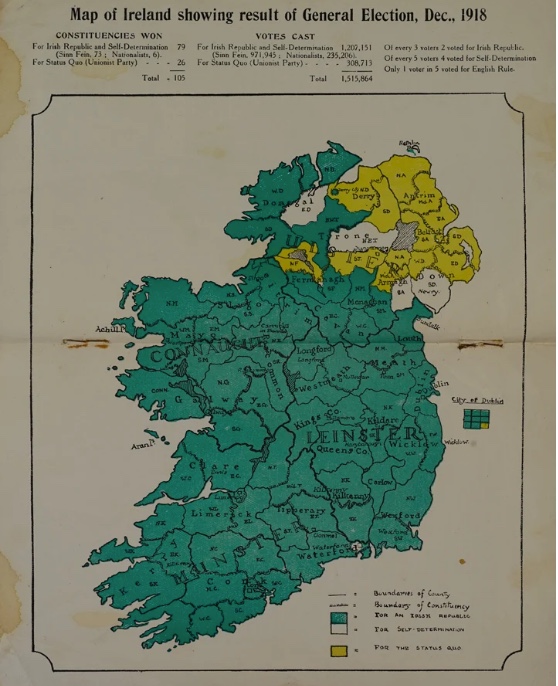 Map of general election results of 1918