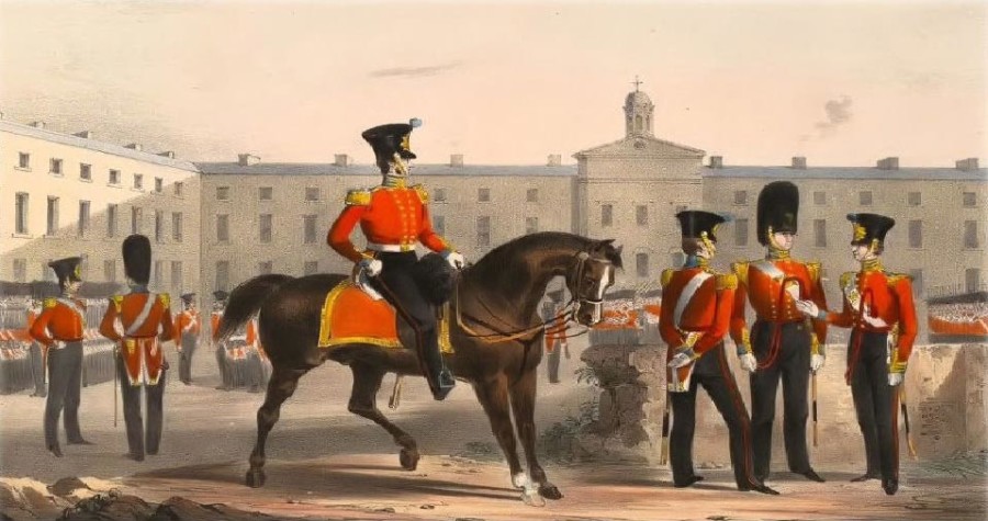 Richmond Barracks Regiment in Review Order. J.H. Lynch after M.A. Hayes - c.1833